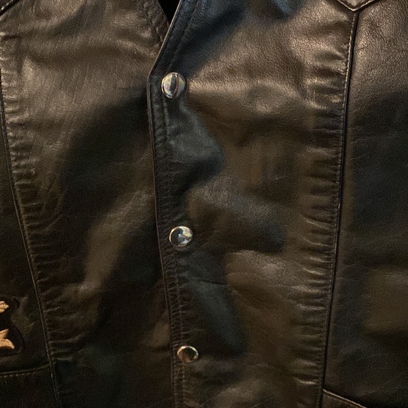 Leather biker vest Large - Picture 3 of 9